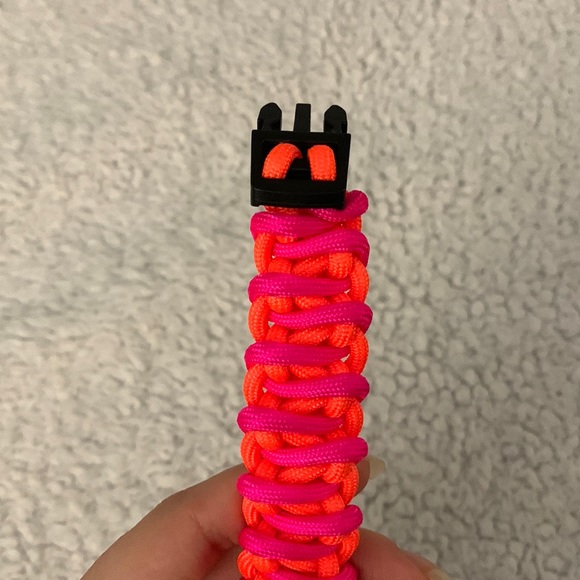 Orange and Pink Paracord Bracelet - Picture 7 of 13